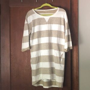 3/4 sleeve sweat shirt dress (light material)